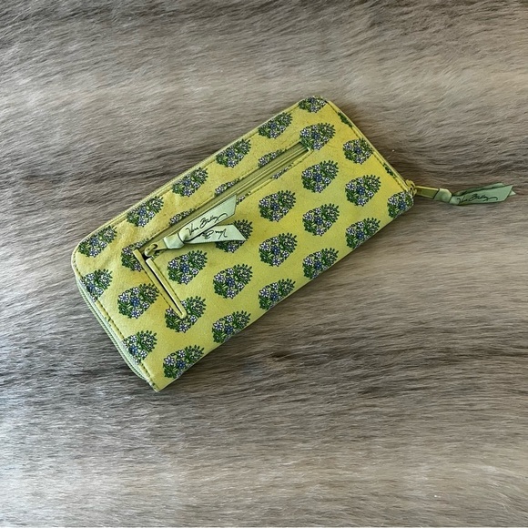 Vera Bradley Citron 2006 Travel Wallet Yellow Green Blue Y2K Zipper Passport - Picture 3 of 12